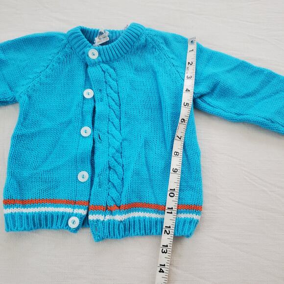 Vintage Blue Knit Cardigan 2t - Picture 3 of 5